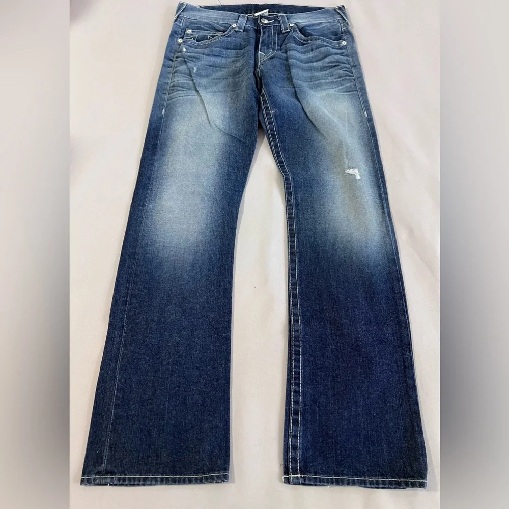 Men's True Religion Jeans Straight Size 32 RN# 112790 Denim Horseshoe Gorgeous